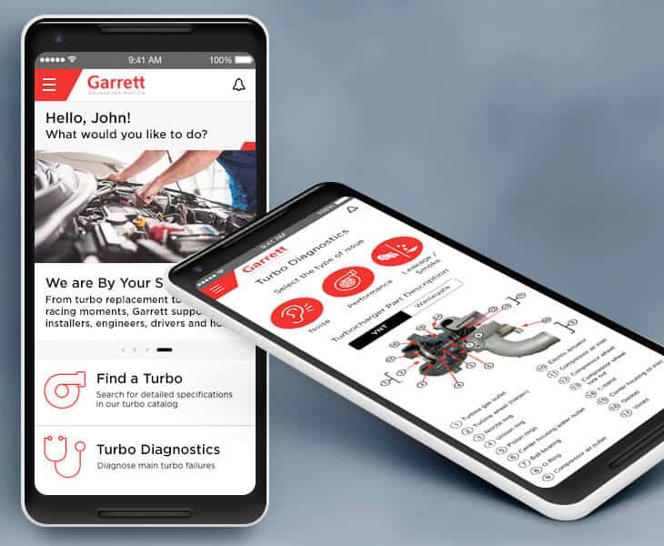 Mobile app for mechanics and automotive enthusiasts to easily access Garrett's tools...